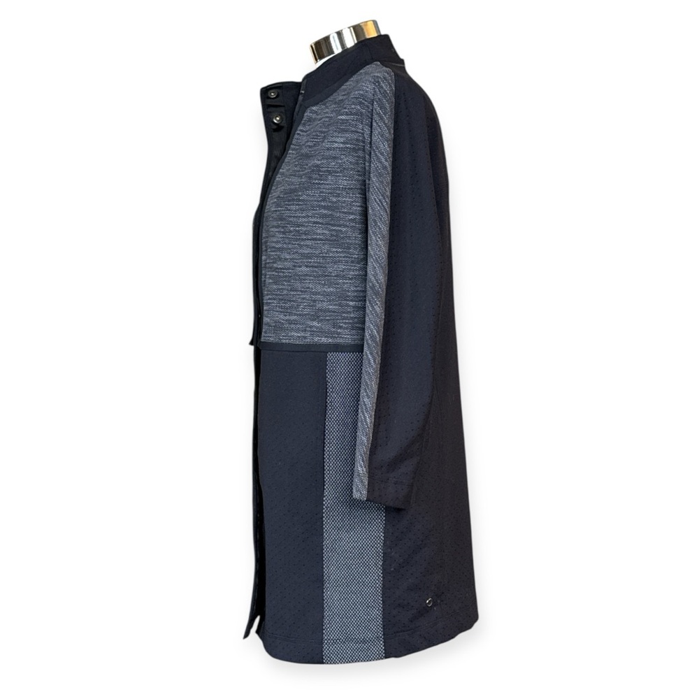 LULULEMON XS SHINE DOT BLACK DIAMOND JACQUARD SPACE DYE BLACK COCOON CAR COAT - Picture 8 of 14